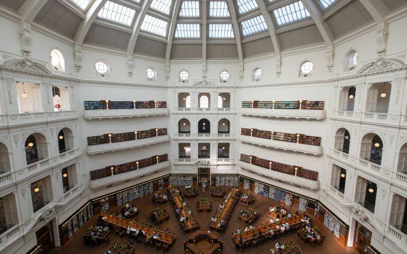 A majestic library with significant collections